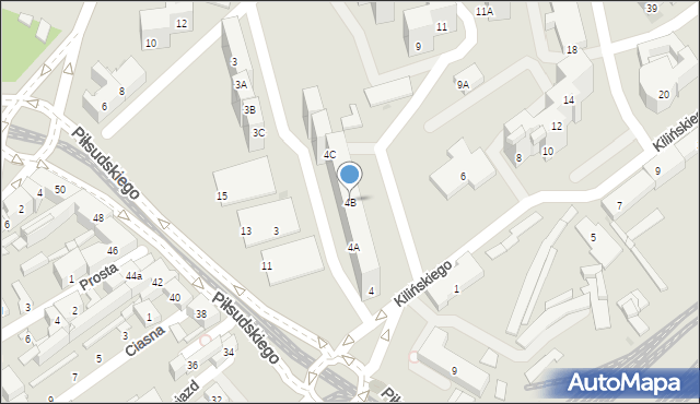 Sosnowiec, Kilińskiego Jana, płk., 4B, mapa Sosnowca