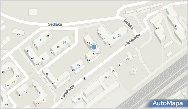 Sosnowiec, Kilińskiego Jana, płk., 54, mapa Sosnowca