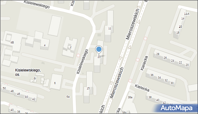 Sosnowiec, Kisielewskiego-Kisiela Stefana, 13, mapa Sosnowca