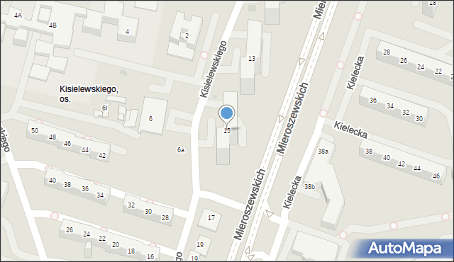 Sosnowiec, Kisielewskiego-Kisiela Stefana, 15, mapa Sosnowca