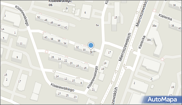Sosnowiec, Kisielewskiego-Kisiela Stefana, 28, mapa Sosnowca