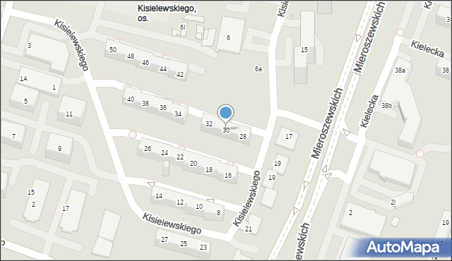 Sosnowiec, Kisielewskiego-Kisiela Stefana, 30, mapa Sosnowca