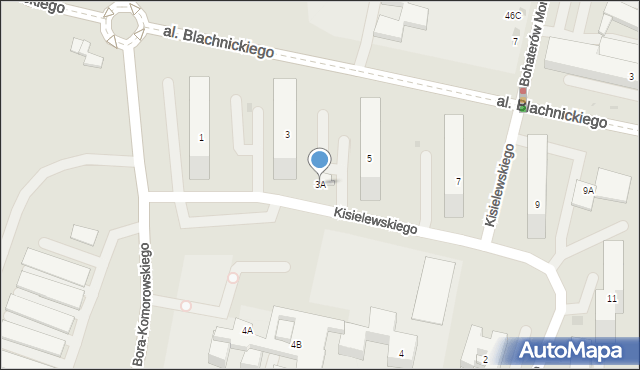 Sosnowiec, Kisielewskiego-Kisiela Stefana, 3A, mapa Sosnowca