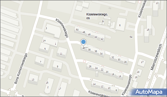 Sosnowiec, Kisielewskiego-Kisiela Stefana, 40, mapa Sosnowca