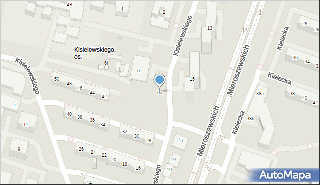Sosnowiec, Kisielewskiego-Kisiela Stefana, 6a, mapa Sosnowca