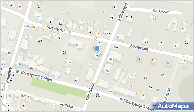 Środa Śląska, Kilińskiego Jana, płk., 25, mapa Środa Śląska