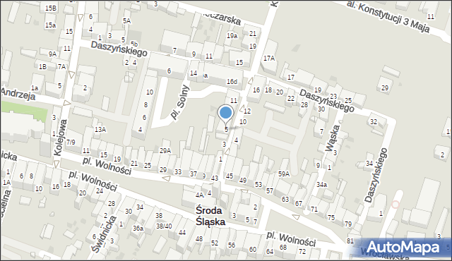 Środa Śląska, Kilińskiego Jana, płk., 5, mapa Środa Śląska