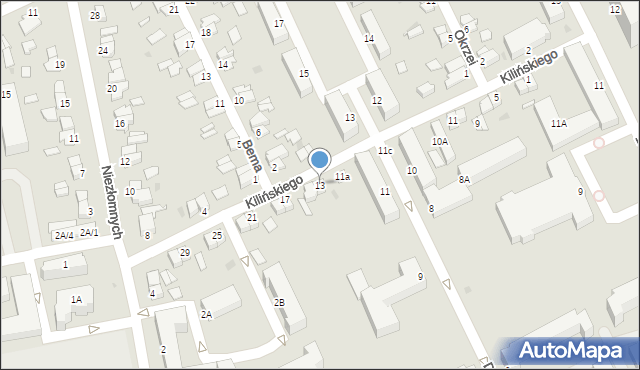 Stalowa Wola, Kilińskiego Jana, płk., 13, mapa Stalowa Wola
