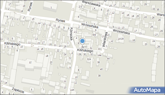 Swarzędz, Kilińskiego Jana, płk., 29, mapa Swarzędz