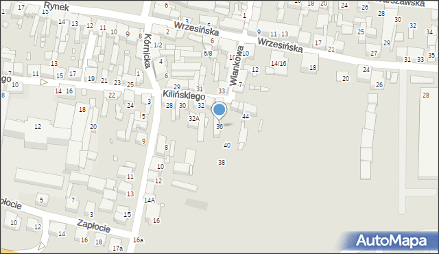 Swarzędz, Kilińskiego Jana, płk., 36a, mapa Swarzędz