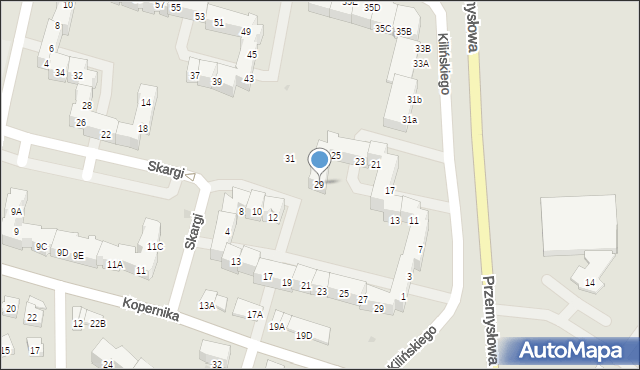 Świdnica, Kilińskiego Jana, płk., 29, mapa Świdnicy