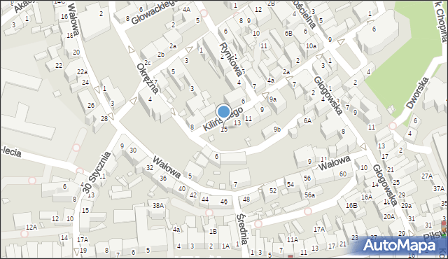 Świebodzin, Kilińskiego Jana, płk., 15, mapa Świebodzin