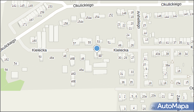 Szczecin, Kielecka, 44a, mapa Szczecina