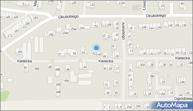 Szczecin, Kielecka, 52, mapa Szczecina