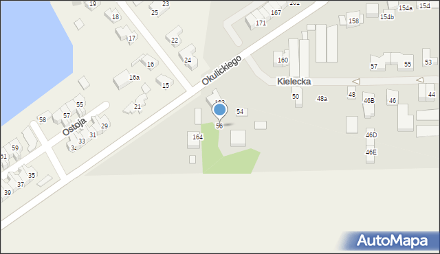 Szczecin, Kielecka, 56, mapa Szczecina