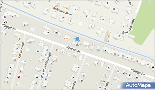 Szczecin, Kirasjerów, 112, mapa Szczecina