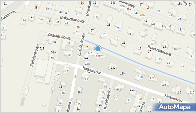 Szczecin, Kirasjerów, 136, mapa Szczecina
