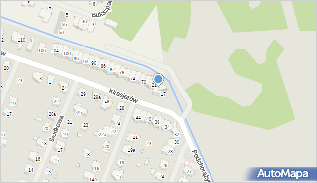 Szczecin, Kirasjerów, 19, mapa Szczecina