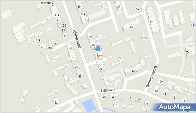 Szczuczyn, Kilińskiego Jana, płk., 26, mapa Szczuczyn