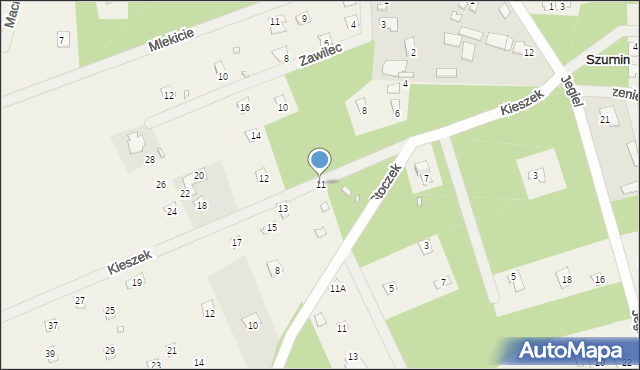 Szumin, Kieszek, 11, mapa Szumin