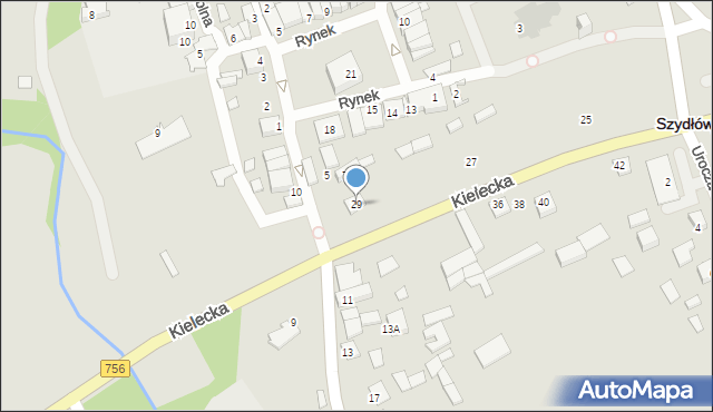 Szydłów, Kielecka, 29, mapa Szydłów