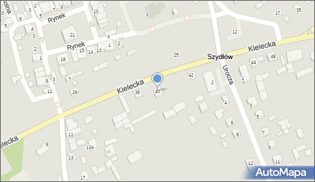 Szydłów, Kielecka, 40, mapa Szydłów