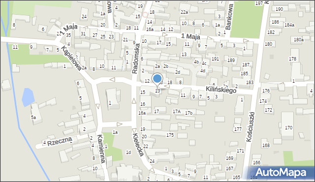 Szydłowiec, Kilińskiego Jana, płk., 13, mapa Szydłowiec