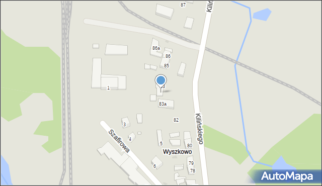 Trzebiatów, Kilińskiego Jana, płk., 84, mapa Trzebiatów