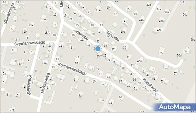 Trzebinia, Kilińskiego Jana, płk., 20, mapa Trzebinia