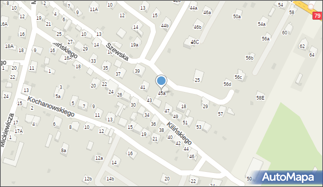 Trzebinia, Kilińskiego Jana, płk., 45a, mapa Trzebinia