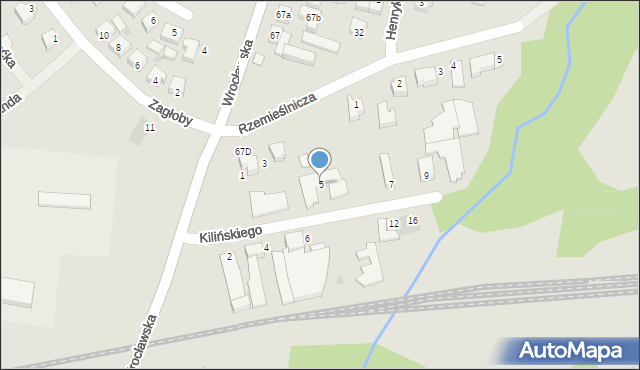Twardogóra, Kilińskiego Jana, płk., 5, mapa Twardogóra