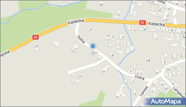 Wąchock, Kielecka, 13a, mapa Wąchock