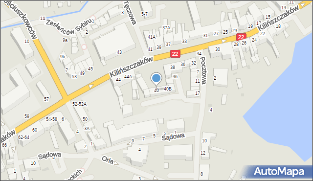Wałcz, Kilińszczaków, 40, mapa Wałcz