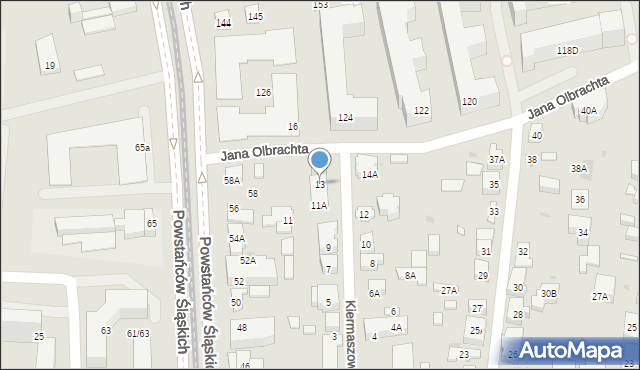 Warszawa, Kiermaszowa, 13, mapa Warszawy