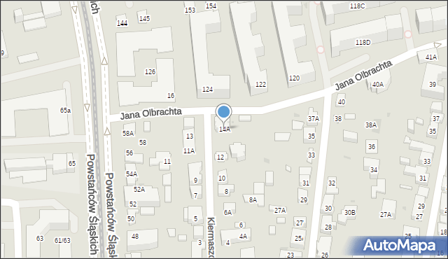 Warszawa, Kiermaszowa, 14A, mapa Warszawy