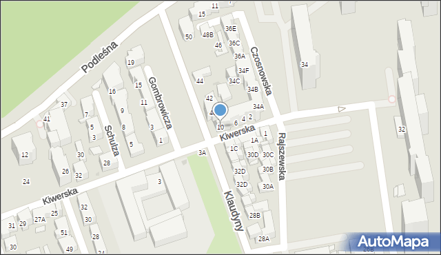 Warszawa, Kiwerska, 10, mapa Warszawy