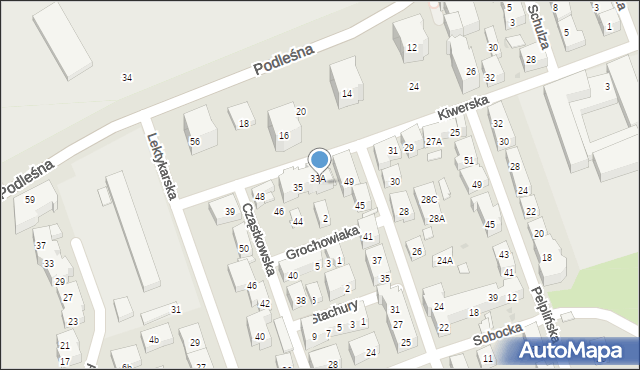 Warszawa, Kiwerska, 33B, mapa Warszawy