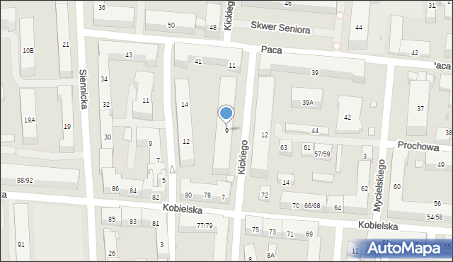 Warszawa, Kickiego Ludwika, 9, mapa Warszawy