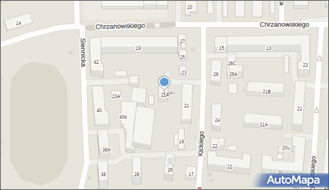 Warszawa, Kickiego Ludwika, 21A, mapa Warszawy