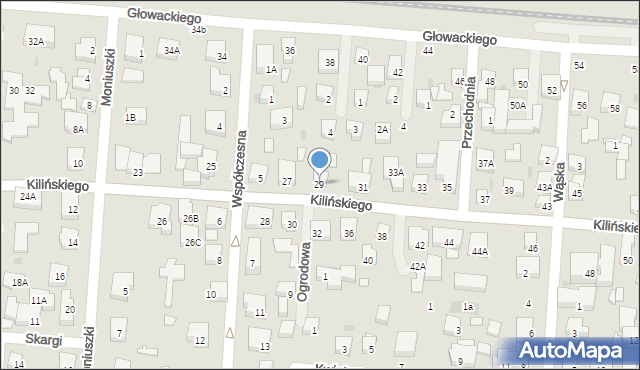 Warszawa, Kilińskiego Jana, płk., 29, mapa Warszawy