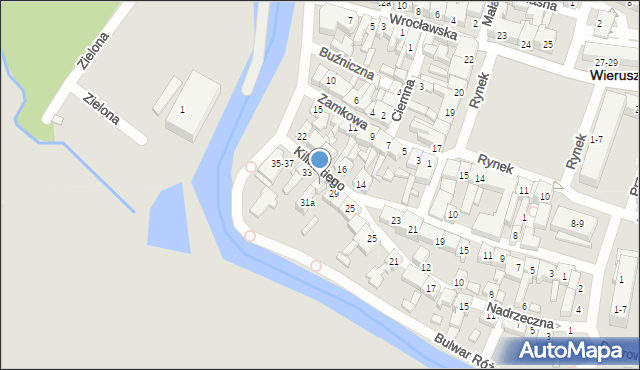 Wieruszów, Kilińskiego Jana, płk., 31, mapa Wieruszów