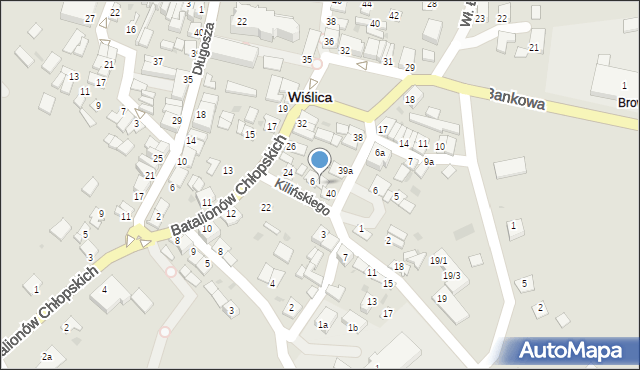 Wiślica, Kilińskiego Jana, płk., 8, mapa Wiślica