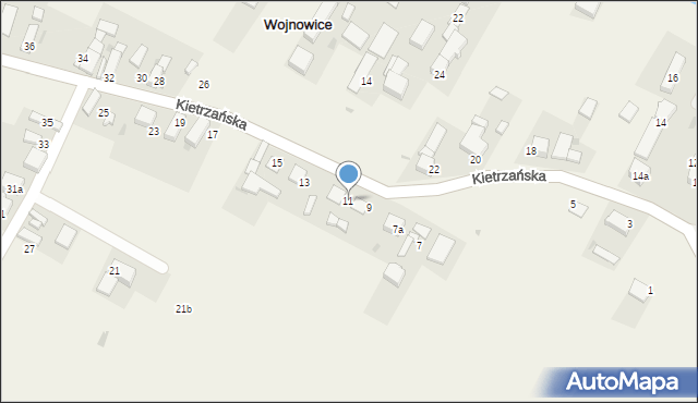 Wojnowice, Kietrzańska, 11, mapa Wojnowice