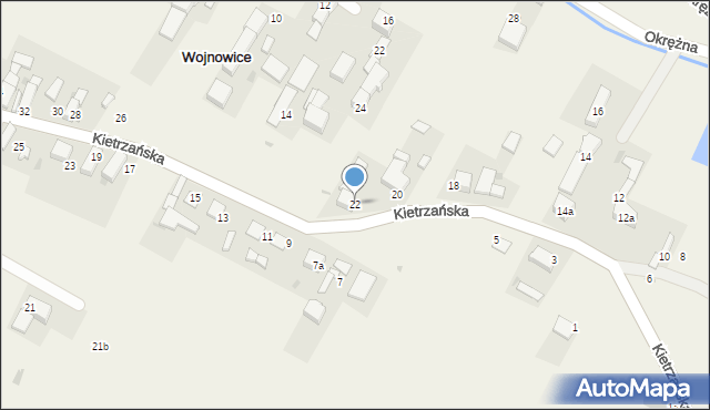 Wojnowice, Kietrzańska, 22, mapa Wojnowice