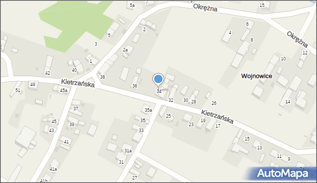 Wojnowice, Kietrzańska, 34, mapa Wojnowice