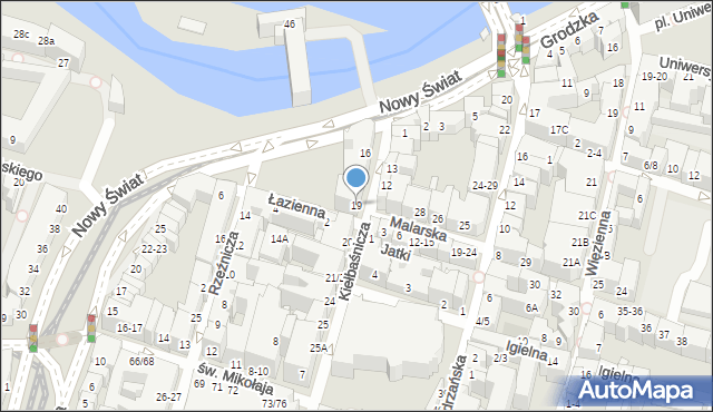 Wrocław, Kiełbaśnicza, 19, mapa Wrocławia