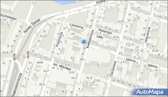 Wrocław, Kiełbaśnicza, 24, mapa Wrocławia