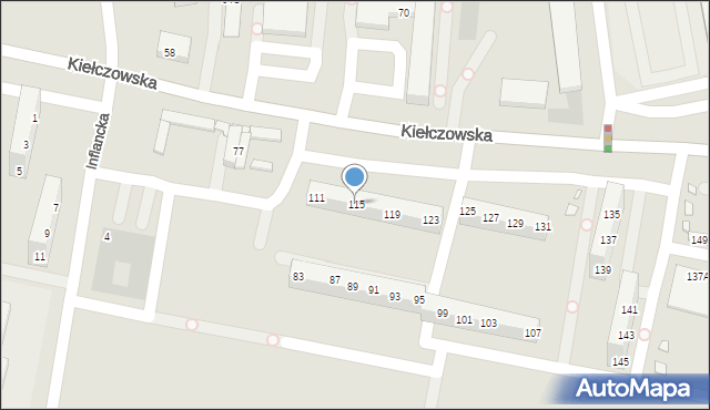 Wrocław, Kiełczowska, 115, mapa Wrocławia