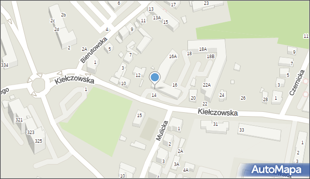 Wrocław, Kiełczowska, 14A, mapa Wrocławia
