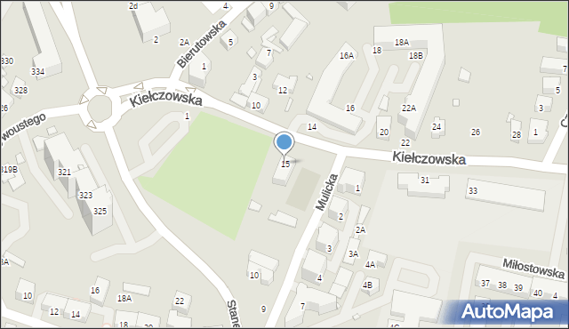 Wrocław, Kiełczowska, 15, mapa Wrocławia